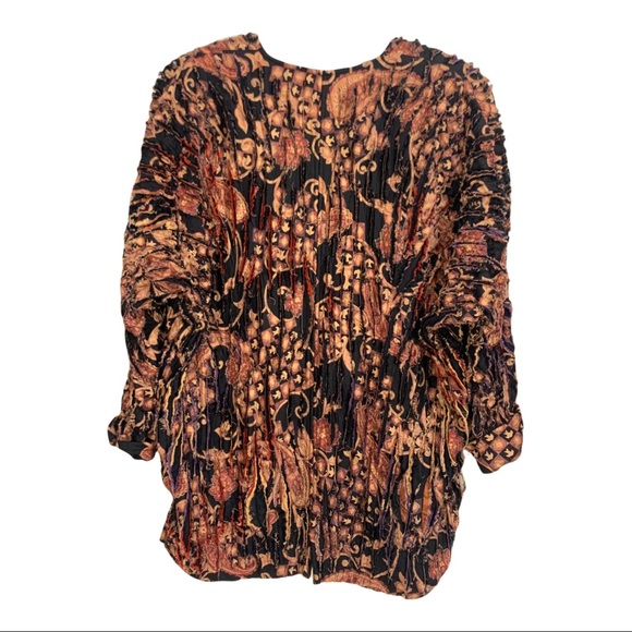 One of a kind Patricia P open front long print cardigan one size fits most - Picture 2 of 7